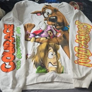 Scooby-Doo Courage the Cowardly Dog White Sweatshirt